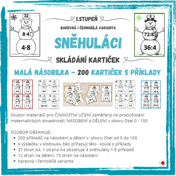 Sněhuláci - malá násobilka
