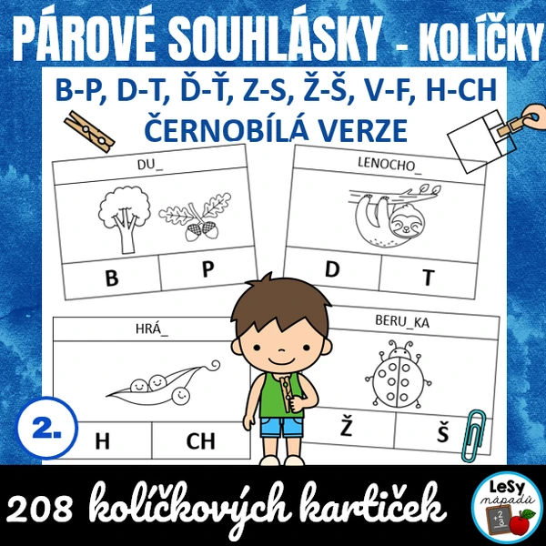 Párové souhlásky - čb kolíčkovky