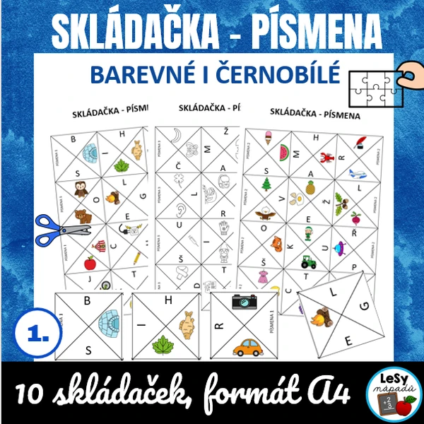 Čtvercová skládačka - písmena