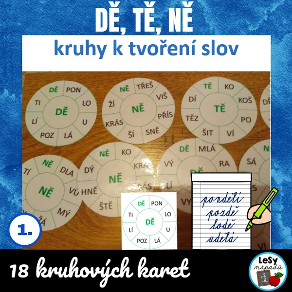 Dě, tě, ně - kruhy k tvorbě slov