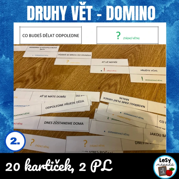 Druhy vět - domino