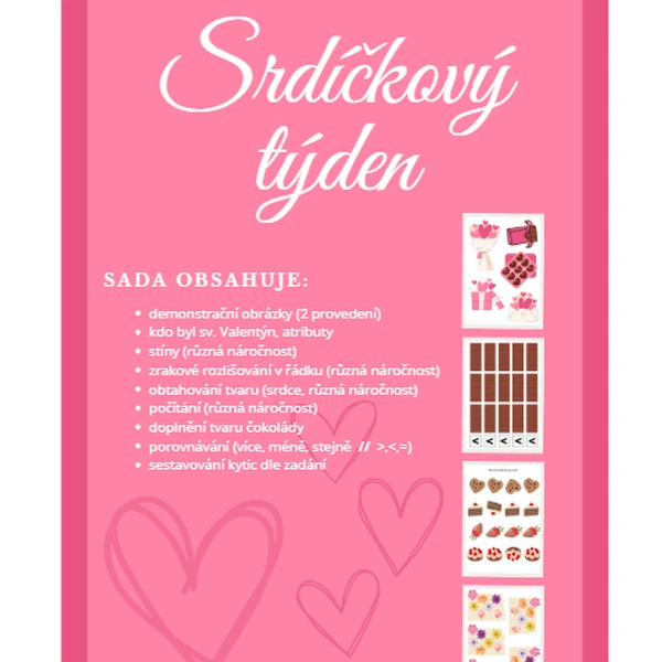 Valentýn (srdíčkový týden) - pracovní listy