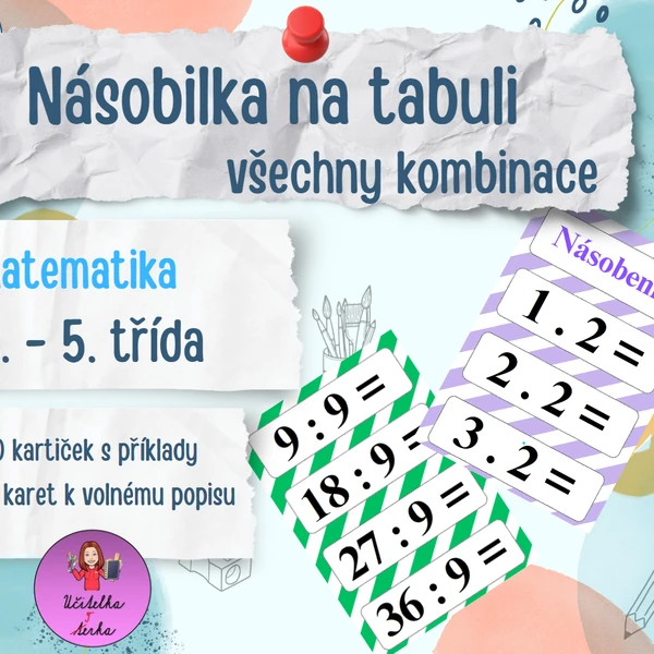 Násobilkové karty na tabuli