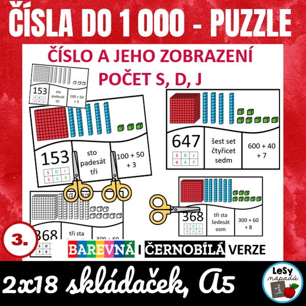 Čísla do 1 000 - puzzle