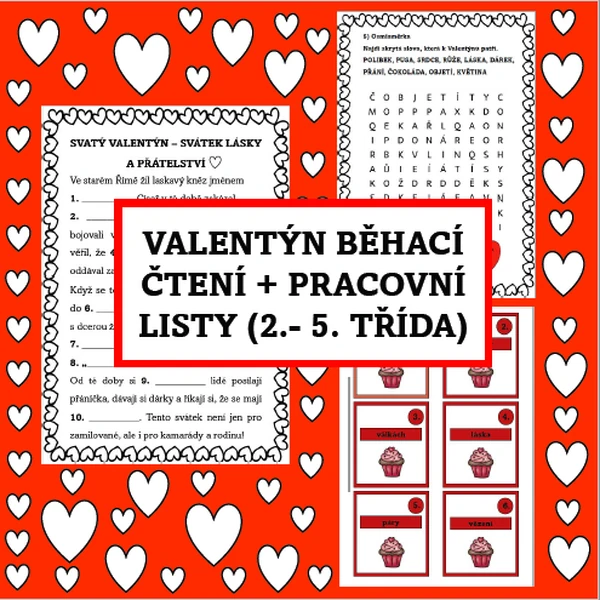 Legenda o sv. Valentýnovi - běhací čtení a zábavné úkoly