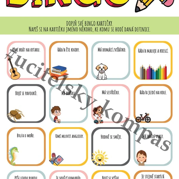 Přátelské Bingo - Poznej své kamarády