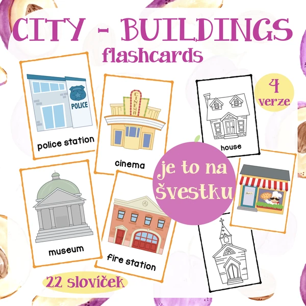 City - buildings - flashcards