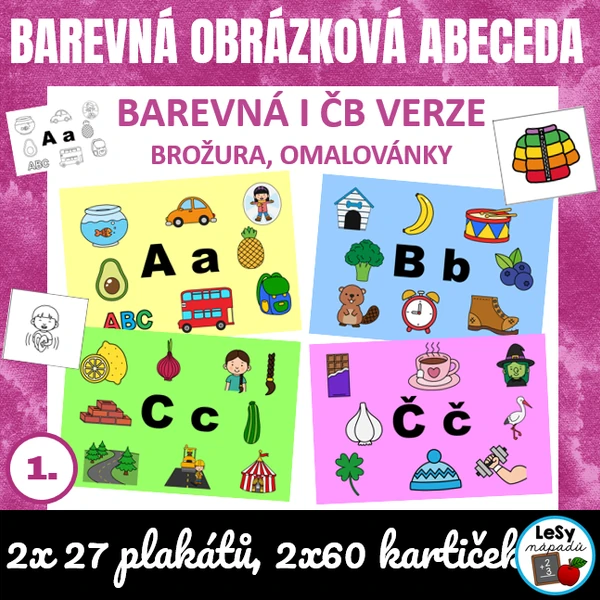Barevná obrázková abeceda - brožura, omalovánky