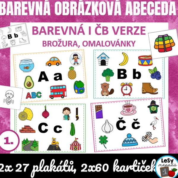 Obrázková abeceda s barevným rámečkem