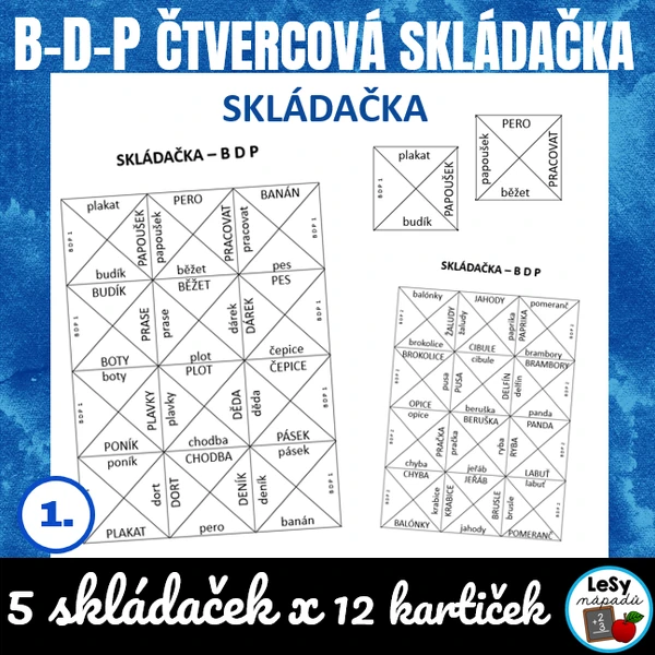B-d-p čtvercové skládačky