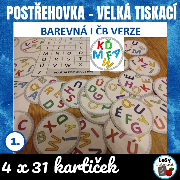 Postřehovka - velká tiskací písmena