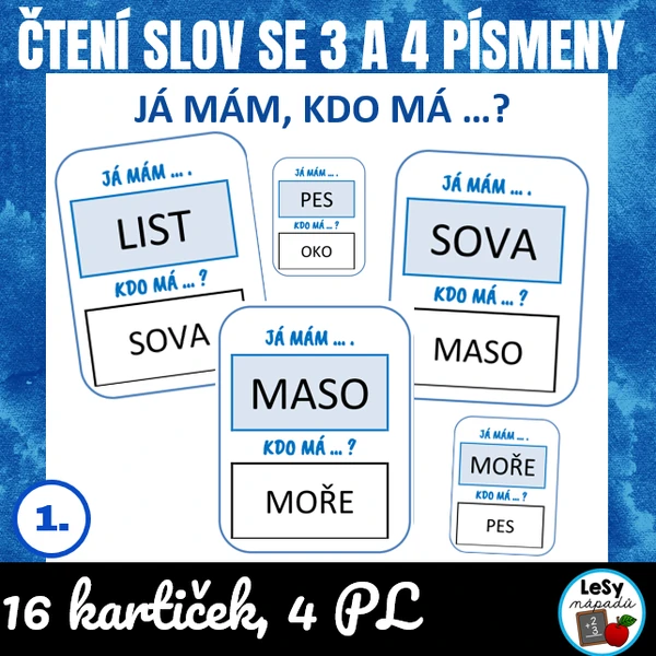 Čtení slov se 3 a 4 písmeny