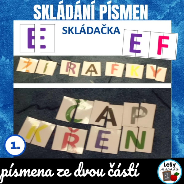 Skládání písmen ze dvou částí