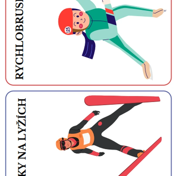 Demonstrační obrázky zimních sportů 