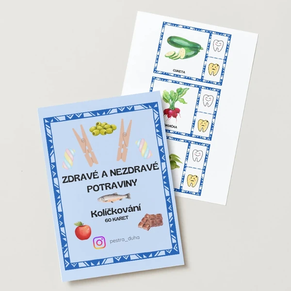 Zdravé a nezdravé potraviny - kolíčkování