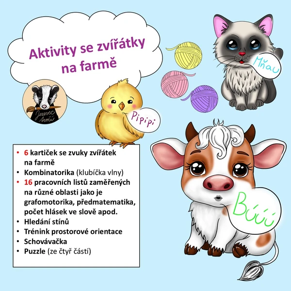 Aktivity se zvířátky na farmě 