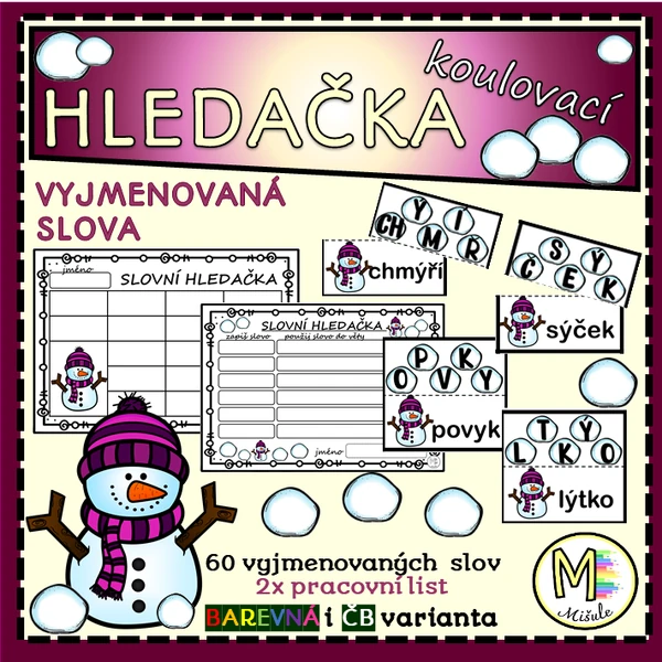 KOULOVACÍ HLEDAČKA- VYJMENOVANÁ SLOVA