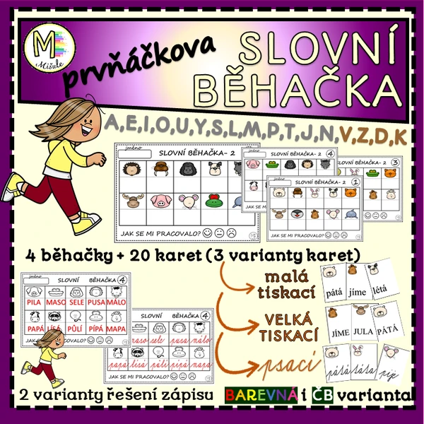 PRVŇÁČKOVA SLOVNÍ BĚHAČKA- AEIOUYSLMPTJNVZDK