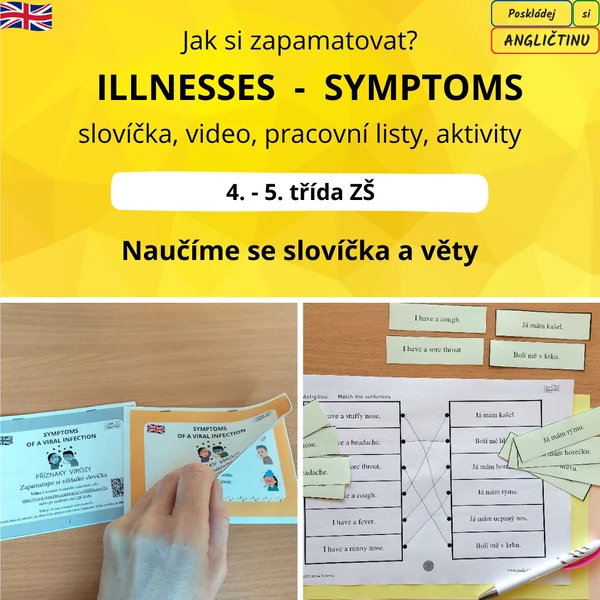 ILLNESSES - SYMPTOMS slovíčka + věty