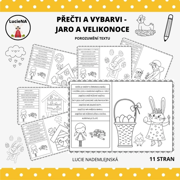 PŘEČTI A VYBARVI - JARO A VELIKONOCE