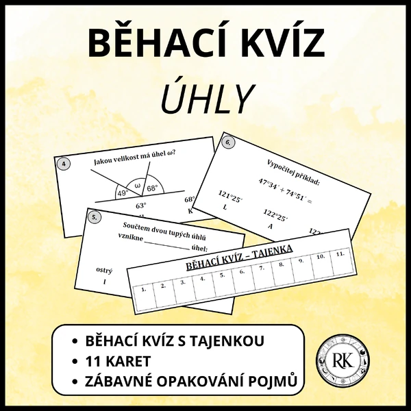 Úhly - Běhací kvíz