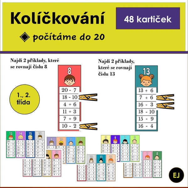 Kolíčkování - počítáme do 20