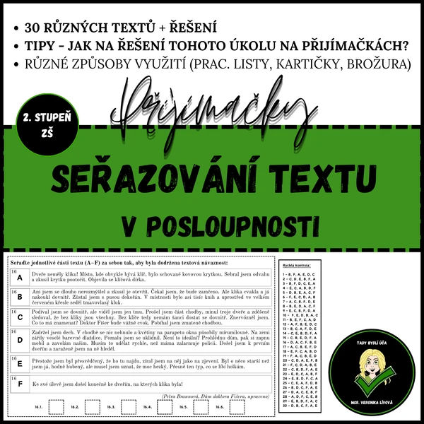 Seřazování textu v posloupnosti - přijímačky