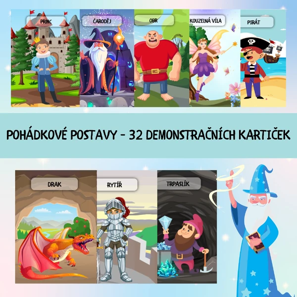 Pohádkové postavy - demonstrační kartičky