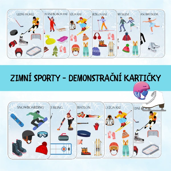 Zimní sporty - demonstrační kartičky