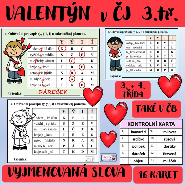 VALENTÝN - VYJMENOVANÁ SLOVA