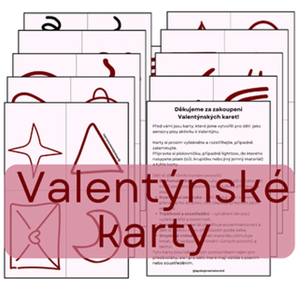Valentýnské grafomotorické karty