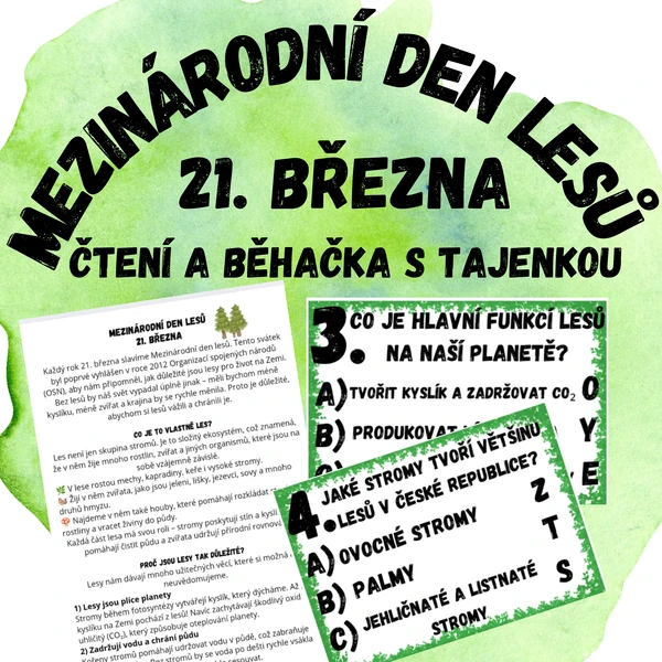 Mezinárodní den lesů 21. března - čtení a běhačka s tajenkou
