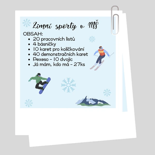 Materiály do MŠ - Zimní sporty