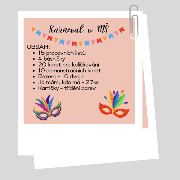 Materiály do MŠ - Karneval, Masopust