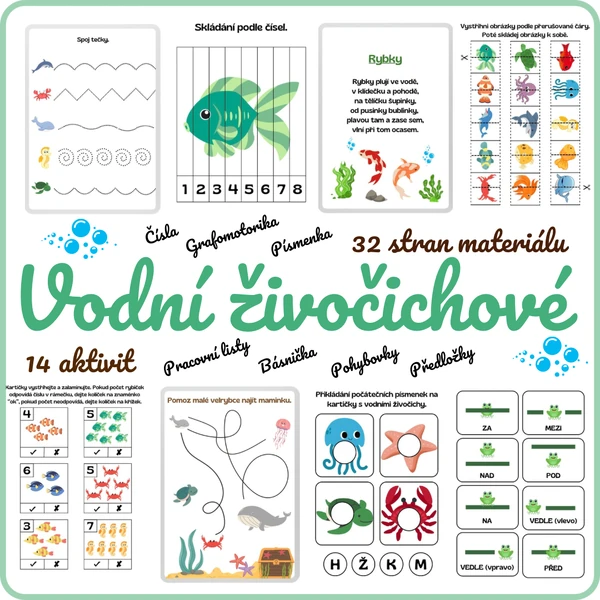 Vodní živočichové - aktivity pro děti předškolního věku