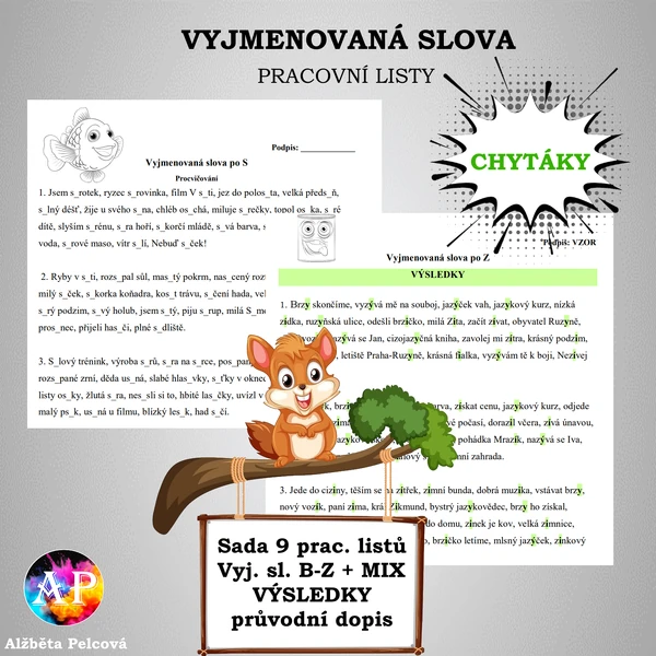 VYJMENOVANÁ SLOVA chytáky (pracovní listy)