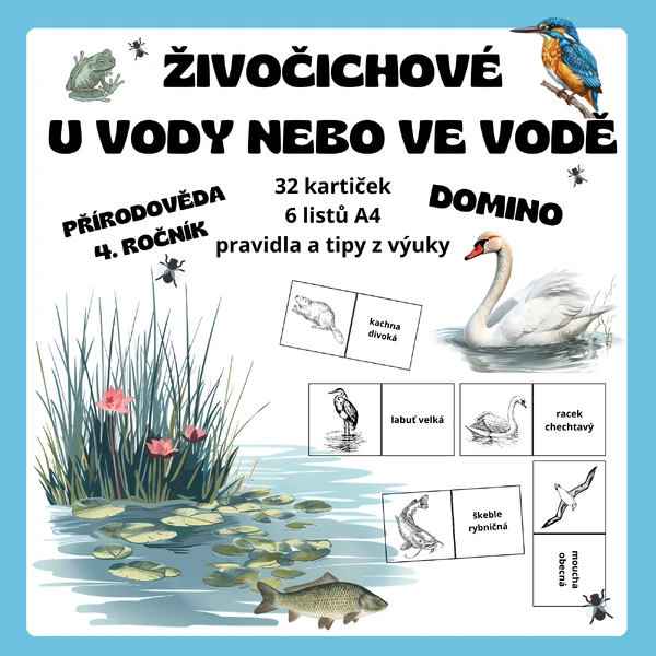 DOMINO - Živočichové u vody a ve vodě
