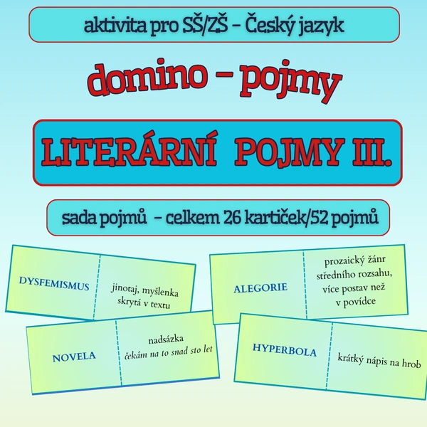 domino LITERÁRNÍ POJMY III. 