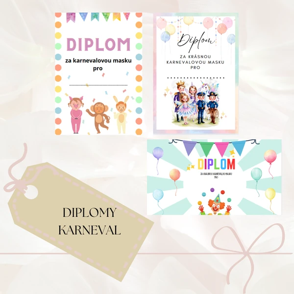 Sada diplomů na karneval