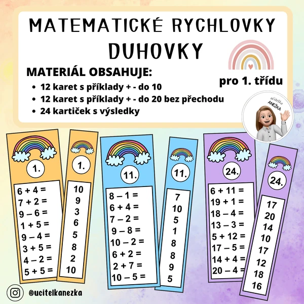 MATEMATICKÉ RYCHLOVKY DUHOVKY pro 1. třídu