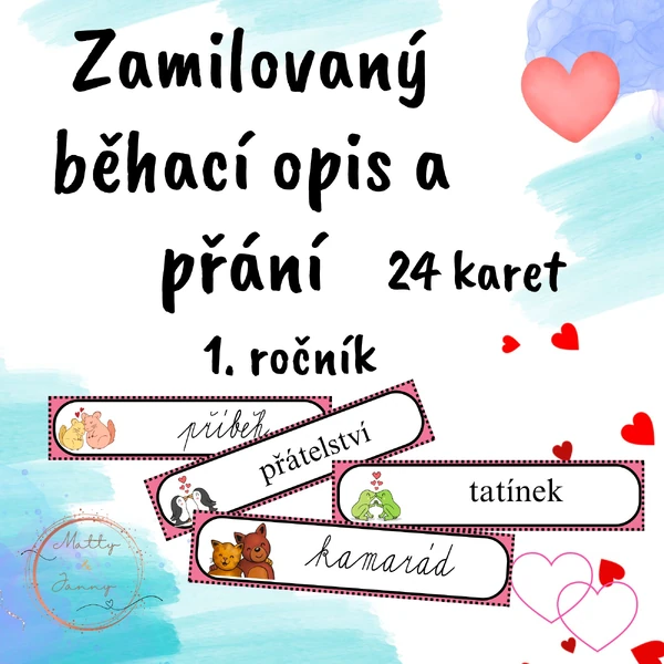 Zamilovaný běhací opis slov a přání - 1. třída