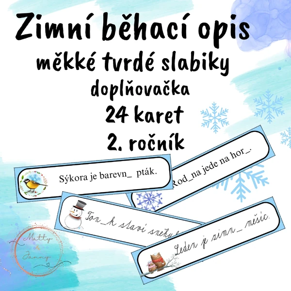 Zimní běhací opis a doplňovačka - 2. třída