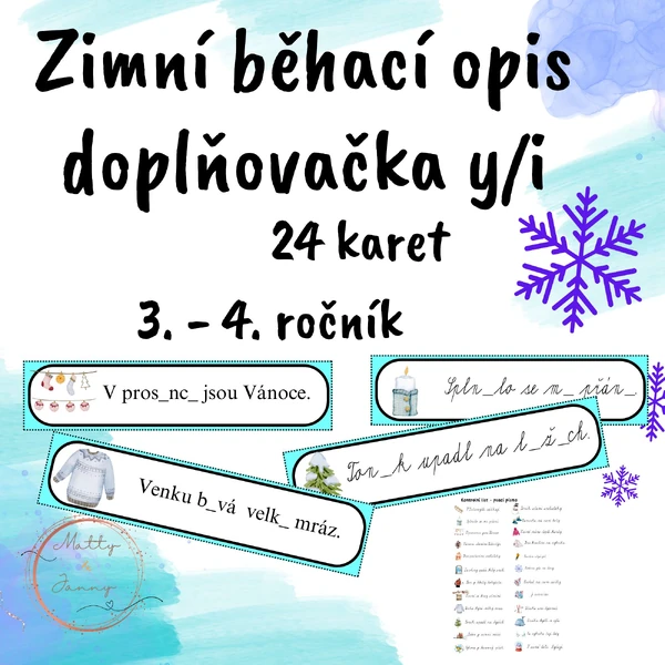 Zimní běhací opis a doplňovačka - 3. - 4. třída