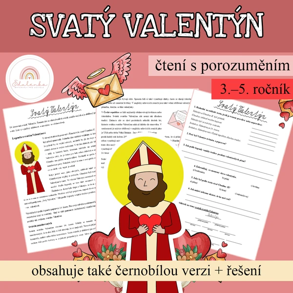 Svatý Valentýn - čtení s porozuměním