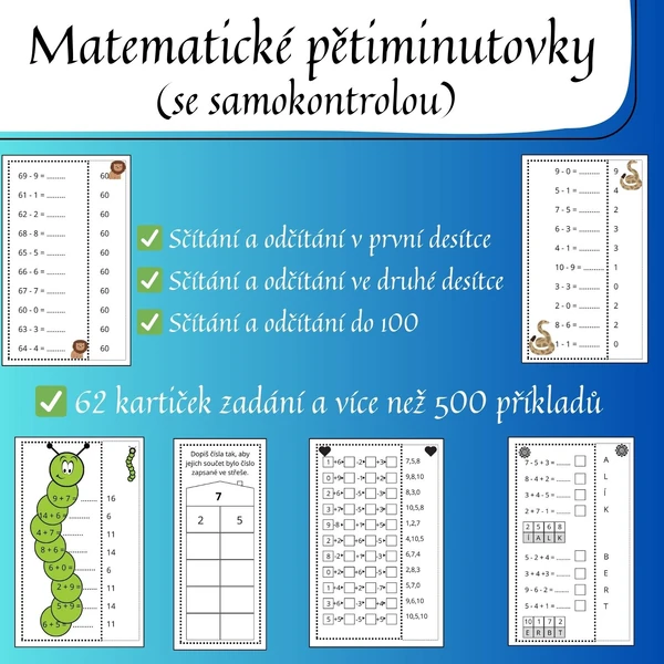 Matematické pětiminutovky pro 2. třídu 