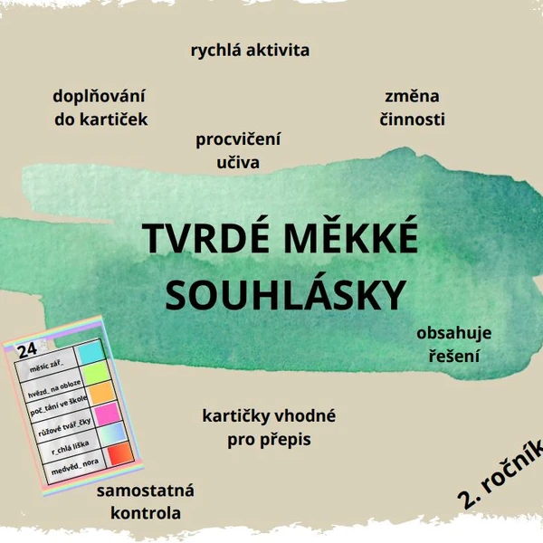 Kartičky - tvrdé, měkké souhlásky 
