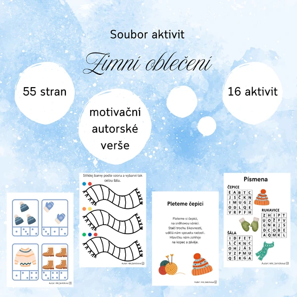 Zimní oblečení - soubor aktivit