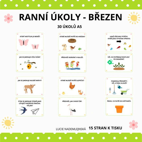 RANNÍ ÚKOLY - BŘEZEN