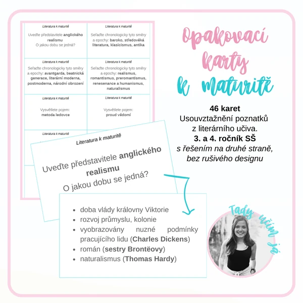 Opakovací karty: Literatura k maturitě (SŠ - ústní zkouška, didaktický test)