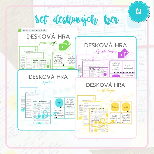 SET | Soubor deskových her | SŠ | pravopis, lexikologie, morfologie, syntax